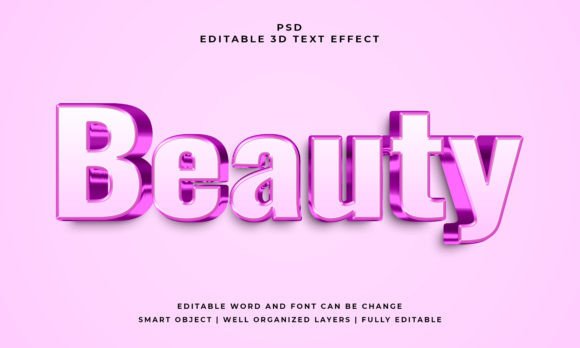 Beauty 3D Editable PSD Text Effect: Instant Visual Depth
