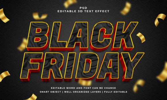 Black Friday 3D Editable Text Effect: Bold & Dimensional