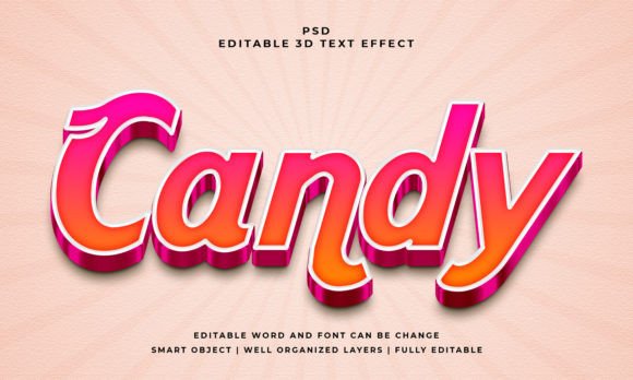 Candy 3d Editable Psd Text Effect: Sweeten Your Brand