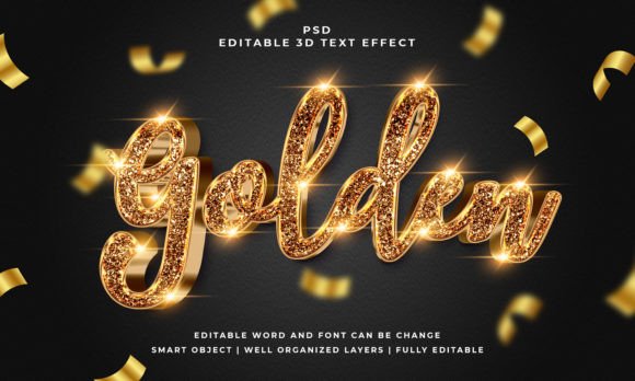 Capturing Attention with Golden 3D Editable Text Effect