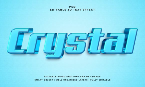 Crystal 3D Editable PSD Text Effect: Elevate Your Designs Instantly