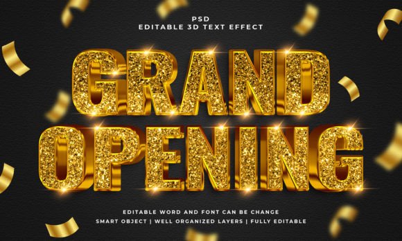 Grand Opening 3d PSD Text Effect: Instant Impact