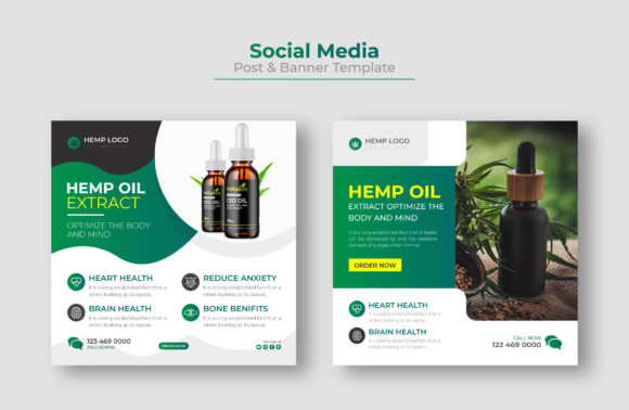 Hemp Product Social Media Post Banner Template