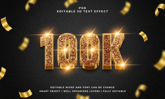 Modernize Your Graphics with the 100k 3D Editable PSD Text Effect