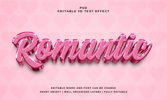 Romantic 3D Editable PSD Text Effect: Elevate Your Design Game
