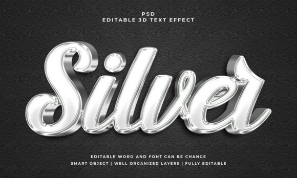 Silver 3D Editable PSD Text Effect: A Designer's Shortcut to Impact