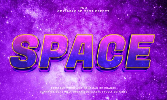 Space 3D Editable Text Effect: Instant Cosmic Impact